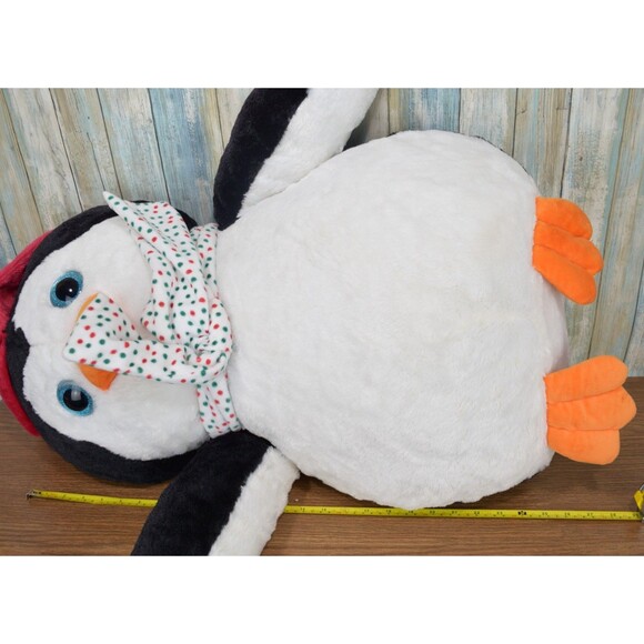 Jumbo Penguin 28" Christmas Plush Stuffed Animal Holiday One of a Kind GOFFA - Picture 9 of 16